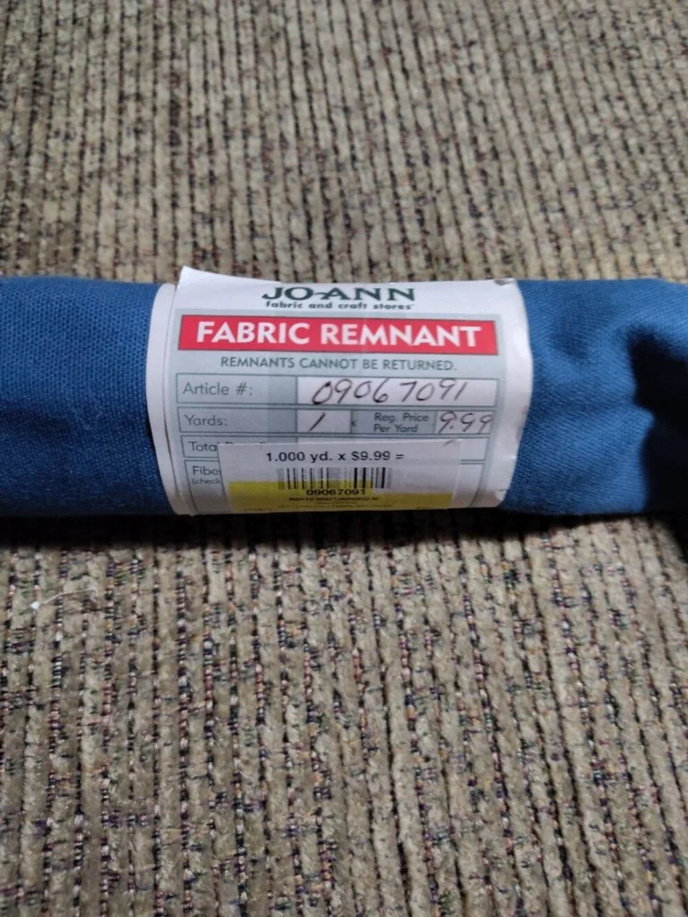 Fabric Remnant Type, Size, Color, Material And Manufacturer Varies See Pictures